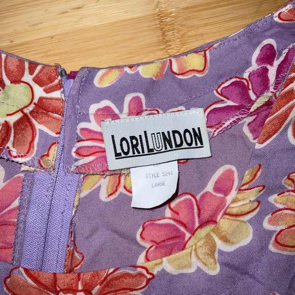 lori lundon large vintage dress floral - Picture 2 of 2